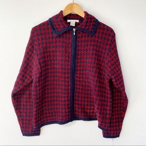 Red and Blue Women's Cardigan